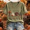 Women's Fall Themed Short Sleeve T-Shirt for Casual Wear