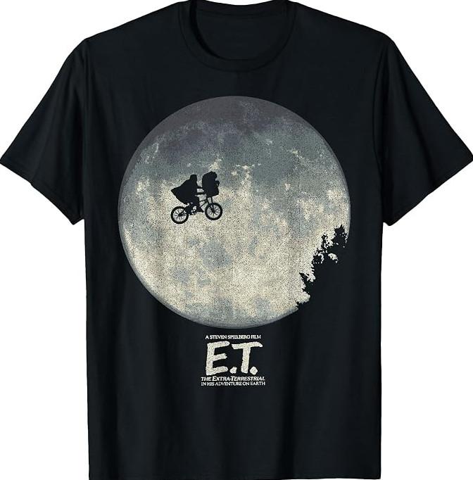 E.T. Infamous Flying Bike Scene Silhouette Logo T-Shirt