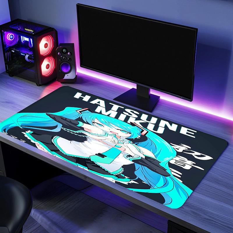 Podložka pod myš Hatsune Miku - Protiskluzová gumová základna, Hladký povrch pro práci, Hraní her, Kancelářské a domácí použití, Stolní podložka pod myš