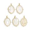 Fashionable Virgin Marys Necklace Charm with Sturdy Brass Materials and Mother of Pearls Shell Detailing Daily Use