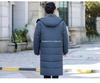 Extra Long Winter Jacket for Middle-Aged & Elderly Men - Thickened, Fleece-Lined, Grandpa Style, Warm Cotton Padded, Over-the-Knee Design