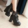VCWinMeety Platform Short Boots with Thick Thick Shoes for and Side Casual Cold Black Size Women's Boots, Soles, Mass-Produced Lace-Up Shoes, Heels,