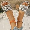 Fashion 2025 Summer Leopard Slippers Women Luxury Outdoor Beach Flip Flops Female Flat Sandals Woman Trend Design Slides Shoes