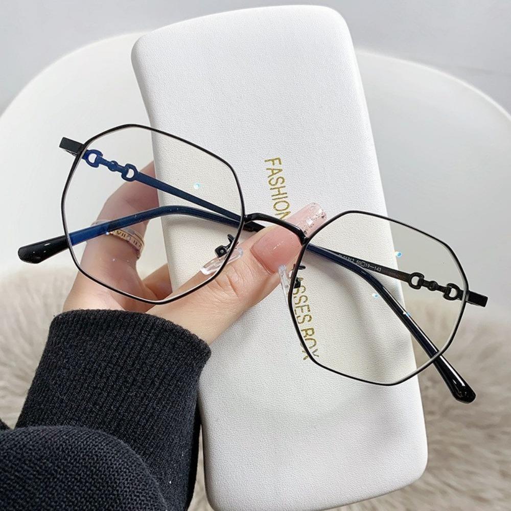 2PCS Anti Radiation Eyeglasses Polygon Frame Sunglasses for Men Women Computer Eyewear