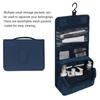 Hanging Toiletry Bag Cosmetic Bag Foldable Makeup Bag with Hook and Tote Navy Blue 24x18.5x9.5cm