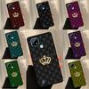 Quilted Texture Sofa Pattern Crown For Realme C55 C35 C33 C31 C30 C21Y GT Neo 5 3 2T 10 Pro Plus Oneplus 11 Nord CE 3 Lite Case