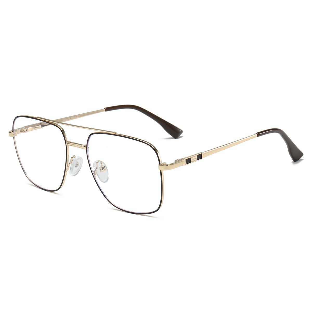 55-17 New metal flat glasses anti-blue glasses men s fashion business men s full frame reading glasses frame Anti blue light 0