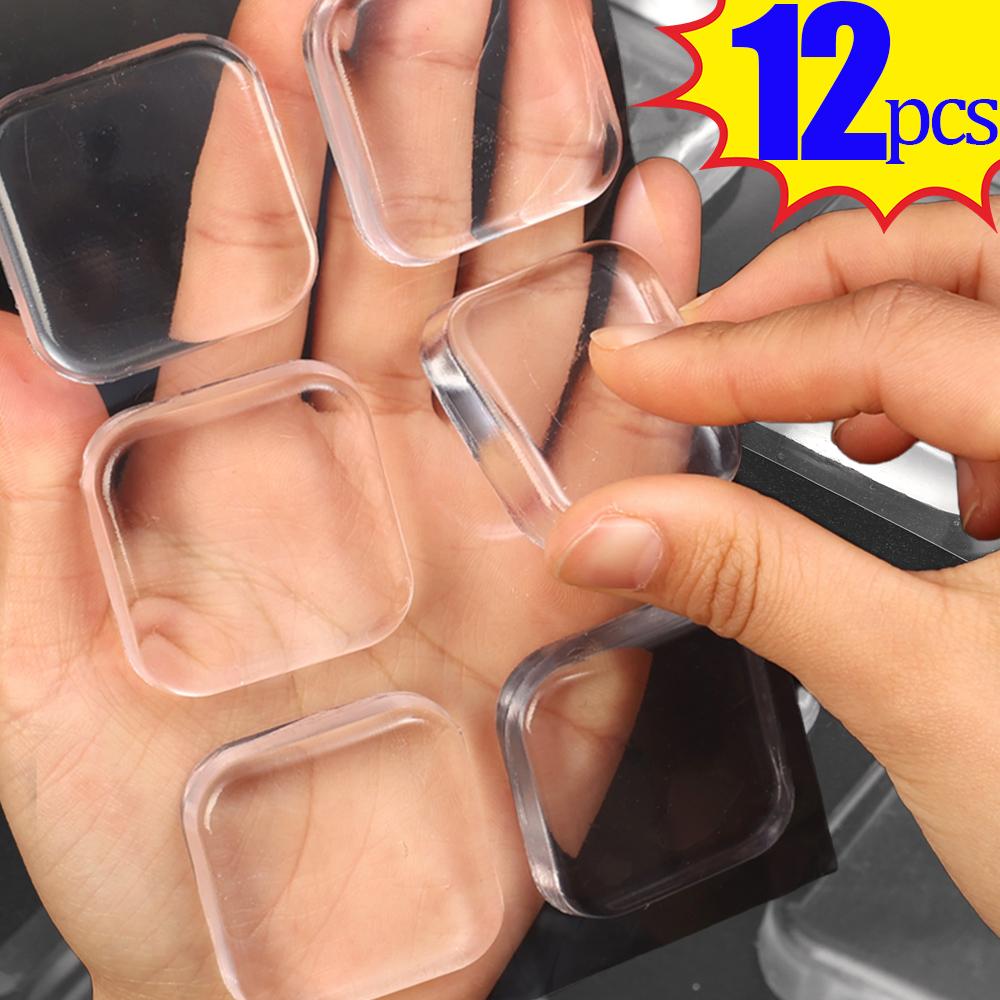 

12/6 шт прозрачный ударопрочный коврик квадратный дверная ручка глушитель Snti-shock силиконовый чехол утолщенный дверной упор мебель противоударный коврик About 40x40x10mm