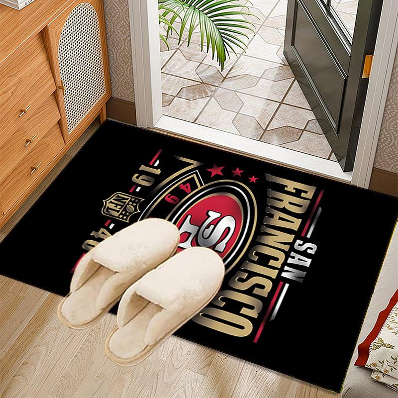 Vintage 49ers Football Teppich Büro Teppich Rutschfeste Matte, Stuhlmatte Bodenbelag für Gaming, Schlafzimmer, Wohnzimmer, Heimdekoration Weihnachtsgeschenk