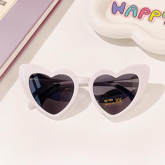 Heart-shaped Kids Sunglasses UV400 Protection Vintage Style Cute Full Rim Eyewear for Girls Boys Outdoor Sun Glasses