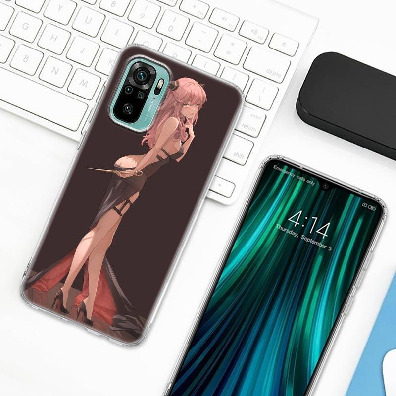 Spy X Family Anya Forger Anime Phone Case For Xiaomi Redmi Note 9s 8 11 7 9 10 Pro 10s 11s 8Pro K40 Clear Cover Cute  Girl Cases