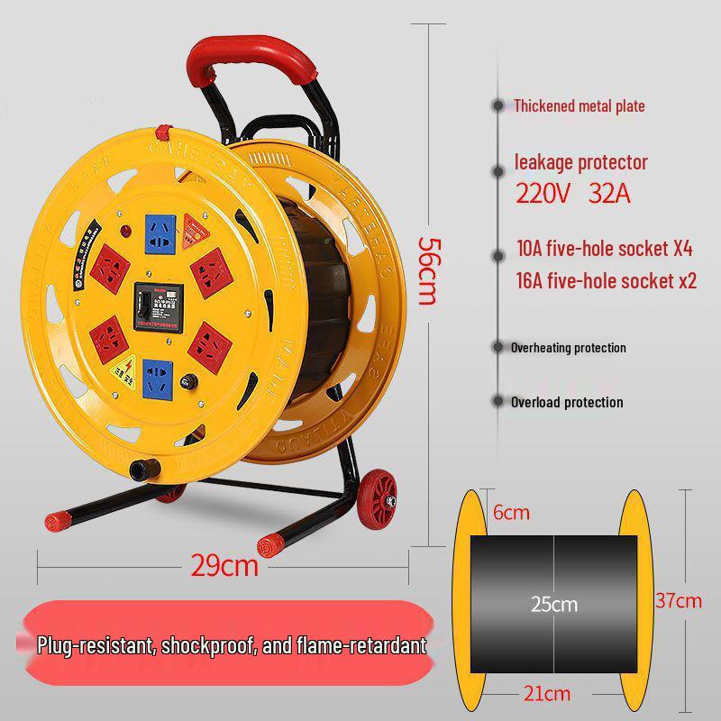 Mobile Cable Reel Spool: Empty Winder for Cables, Take-up and Extension Cord Management