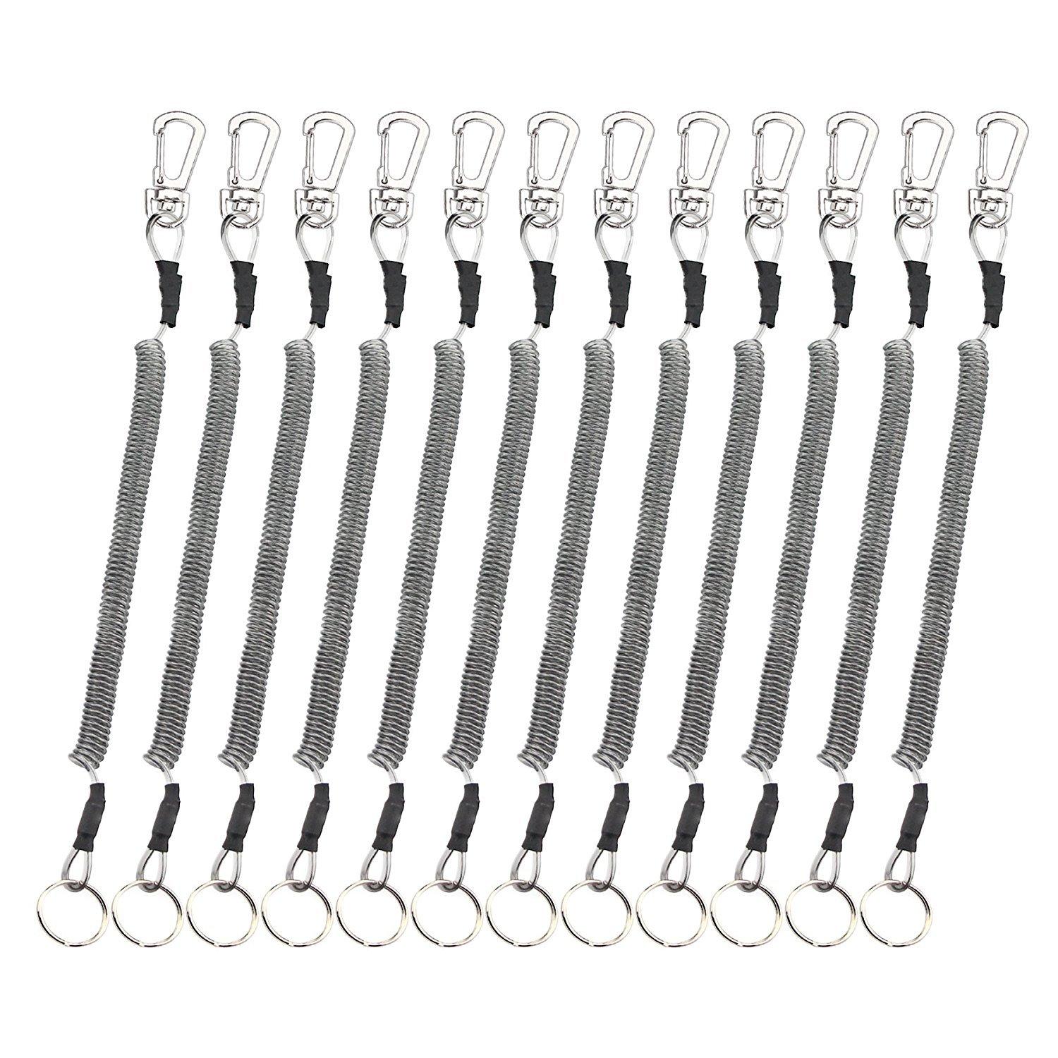 

Booms Fishing T4 Spiral Cord, Wired Butt Rope, 1500mm Stretch, Set of 12, Black