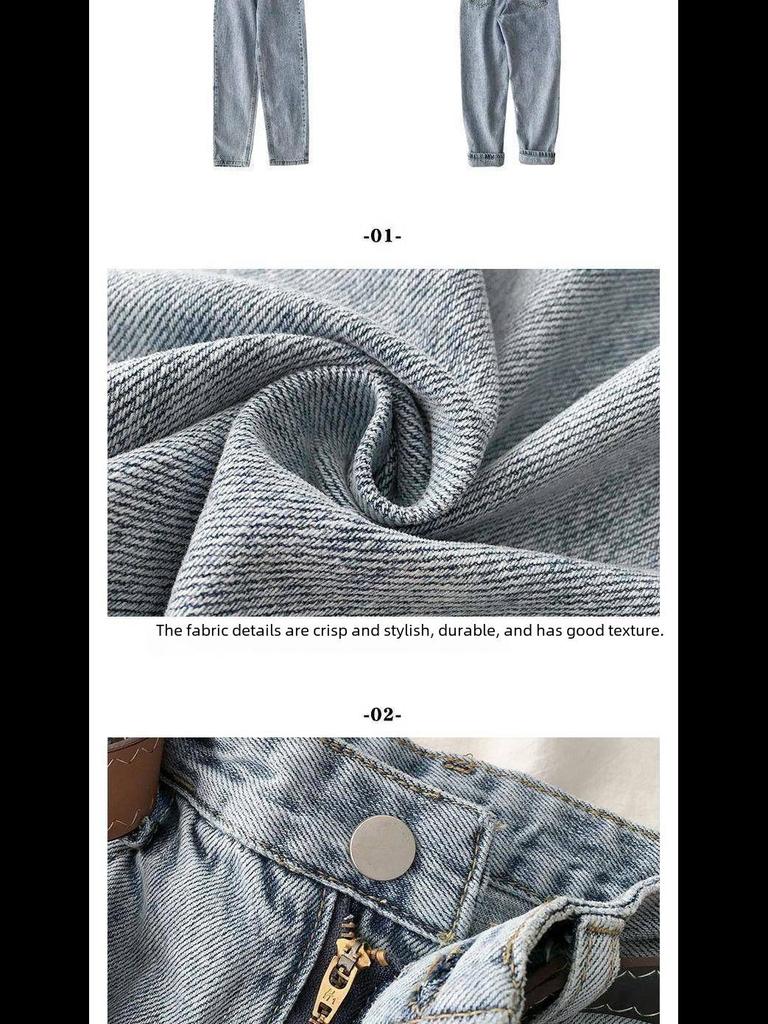 Dámské úzké volné džíny rovného střihu s vysokým pasem - moderní letní džíny se širokými nohavicemi a harémovým střihem