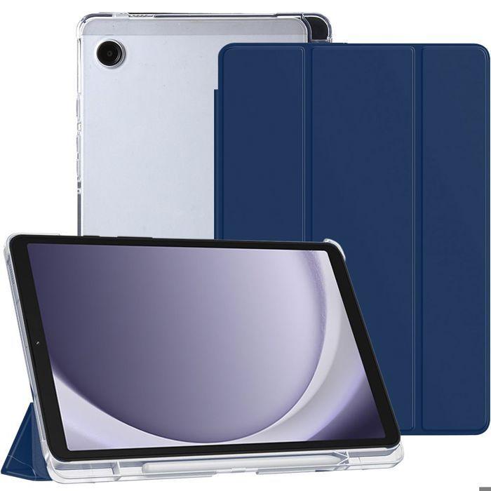 Coque de Protection - BOOLING - Samsung Galaxy Tab A9 - Silicone Souple - Compartiment Stylet - Bleu Marine