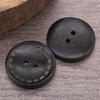 Laser-Dotted Retro Wooden Coat Buttons - Natural Wood Wide Edge for Shirt, Cardigan, or Trench Coat