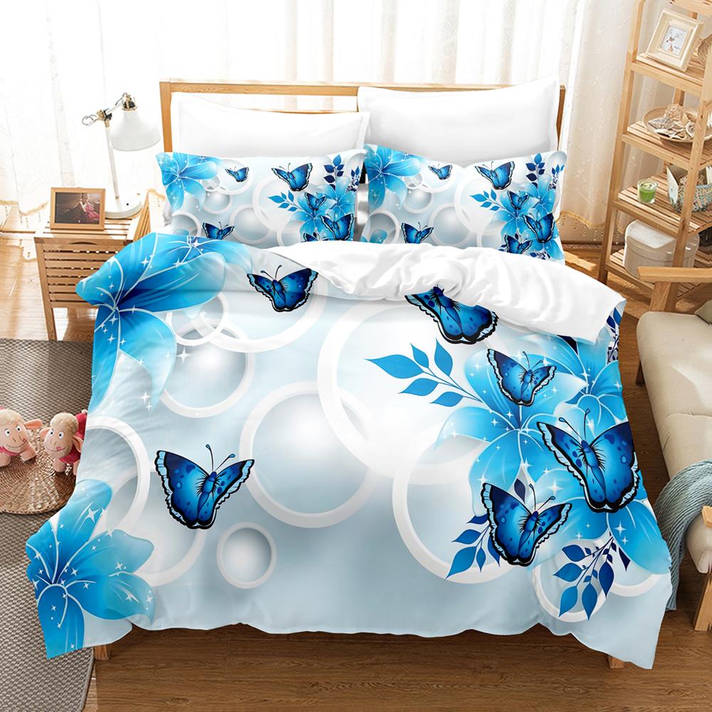 3D Butterflies Bedding Sets Duvet Cover Set With Pillowcase Twin Full Queen King Bedclothes Bed Linen