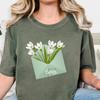 Spring Flowers Shirt and Kids Tshirt, Floral Envelope Tee, Botanical T-Shirt and Kids Tshirt