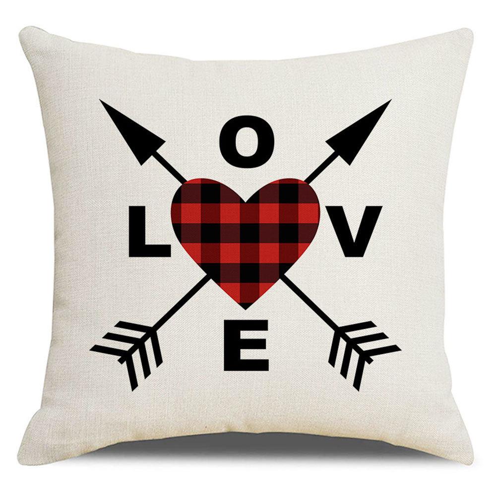 Valentine's Day Pillow Cover New Letter Love Sofa Cushion Cover Short Plush Cushion Pillow
