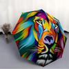 1pc Colorful Lion Face Automatic Open, Sturdy Iron Frame, Compact Folding Design, All-Season Portable Umbrella for Women & Men, Outdoor Umbr