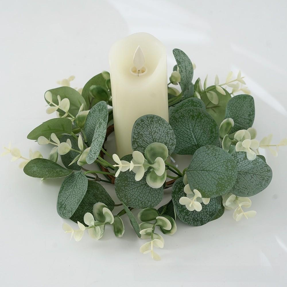 Eucalyptus Wreath Faux With Silk Screen Technique For Home And Outdoor Decor