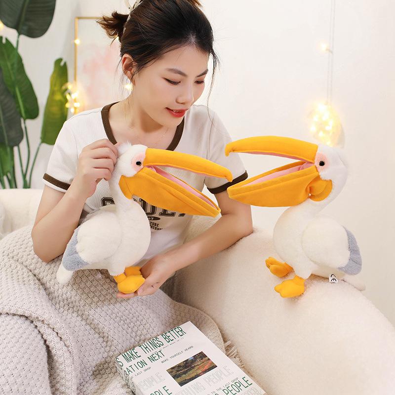Simulation bird pelican doll plush toy big bill bird doll children accompany soothing pillow rag doll