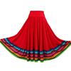 Midi Skirt Ladies Folk Dance Skirt Elastic High Waist Spanish Swing Skirt Rainbow Large Swing Hem Mexican Flamenco Performance Skirt
