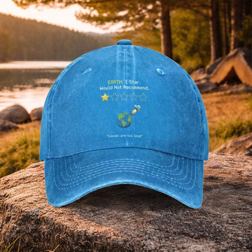 Earth Star Bad Review Washed Baseball Cap for Unisex Women Casual Golf Outdoor Daily Wear