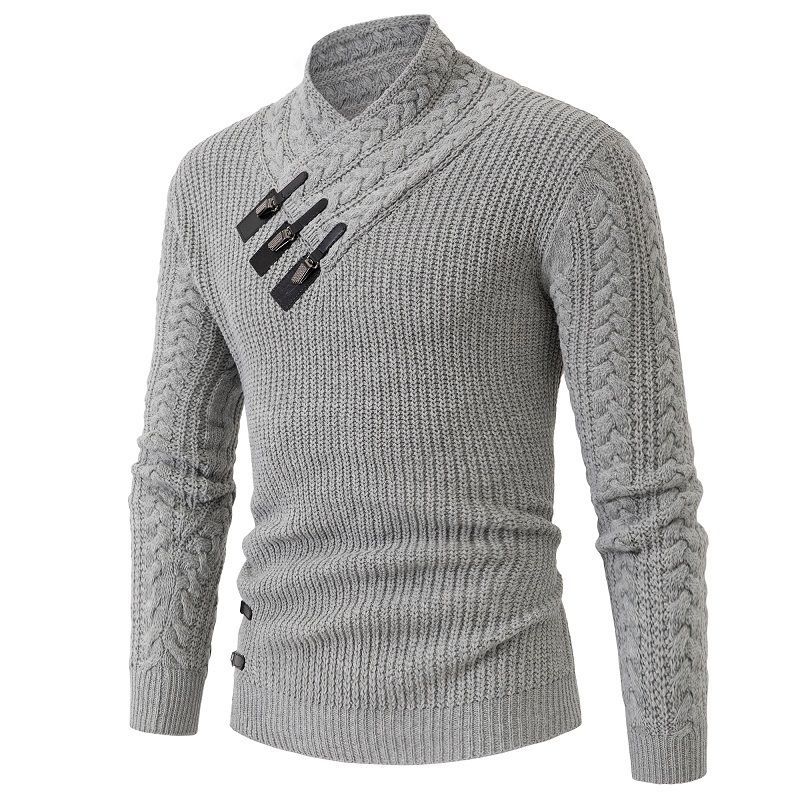 New Autumn And Winter Thick Warm Sweater Slim Fit Men'S Sweater Men'S Multi-Color Pullover Knitted Sweater