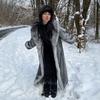 Russia popular extended fox fur imitation fur coat women's environmentally friendly artificial fur coat