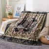 Cat Gothic Print Flannel Blanket, High quality Comfortable for All Seasons, Home Decor, Warmth and Comfort, Perfect for Christmas Gifts07
