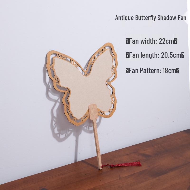 Thick Xuan Paper Hollowed Round Fan: High-Grade Double-Sided Blank Ancient-Style for French Painting & Calligraphy