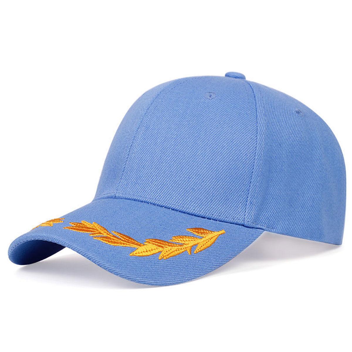 

1Piece Unisex Brim Wheat Embroidered Baseball Cap Outdoor Adjustable Sunscreen Leisure Hat Spring Autumn Travel Tourism Vacation