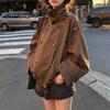 Womens Casual Double-Breasted Stand Collar Trench Coat 2026 Fashion Outerwear