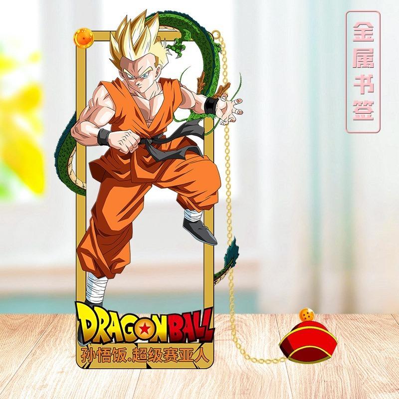 Dragon Ball Anime Action Figures Metal Bookmark Wukong Bookclip Learning Document Anime Guzi Student Decorate Kids Birthday Gift