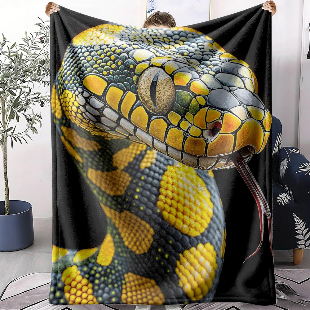 Snake Throw Soft Flannel AC Blanket Lightweight Summer Nap Throw Cozy  Blanket for Sofa Bed Travel Home