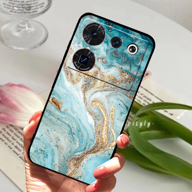 Case For ZTE Nubia Z50 Ultra Case Soft Print Silicone TPU Black Bumper Cover For ZTE Nubia Z60 Ultra Phone Back Coque z50Ultra