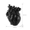 White Vase Heart Shape Resin Ornament Model Room Countertop Living Room Vase Dining Table Dried Flower Arrangement