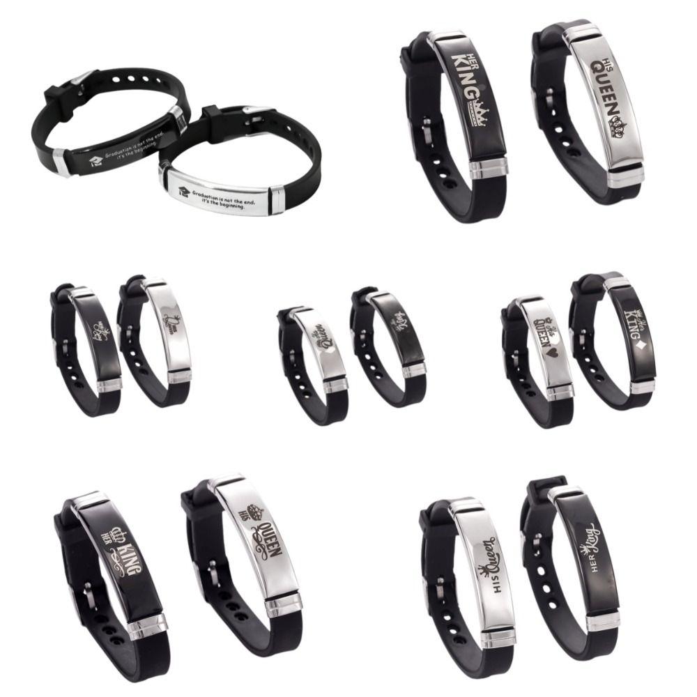 Gifts Lovers Bracelet Stainless Steel Valentine's Day Bracelets Couple Bracelet Set Women Men
