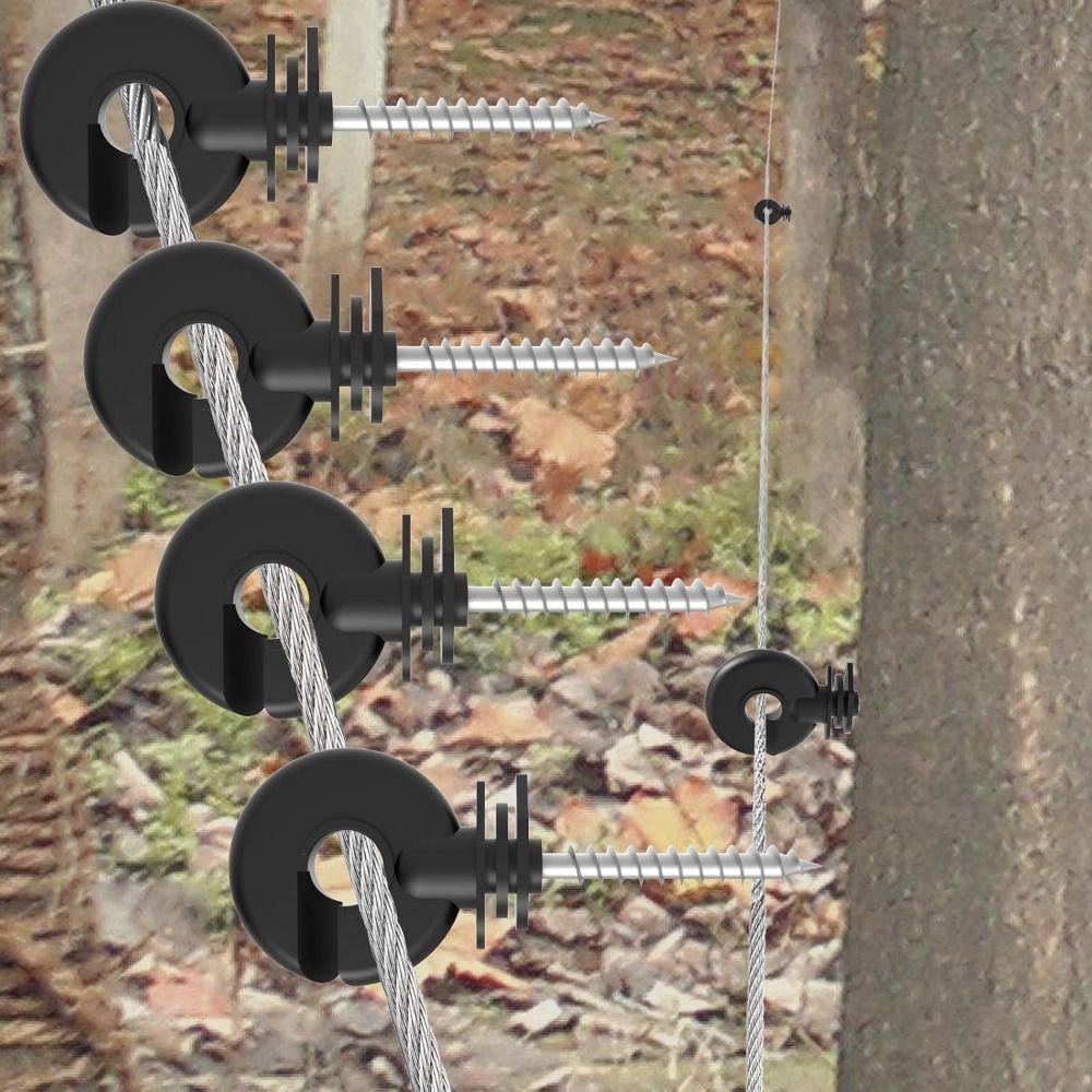 New Black Electric Fence Insulator High Strength Durable Screw-in Insulator Grid System Accessories Animal Husbandry Electronic