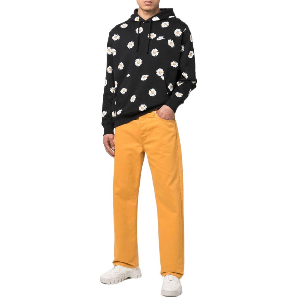 Nike All Over Daisy Print Pullover Hoodie Men Hoodies Black DM6907-010