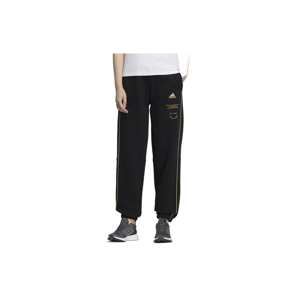 adidas Gold Label Printed Cuffed Vintage Sports Pants Women Pants Black HG1829