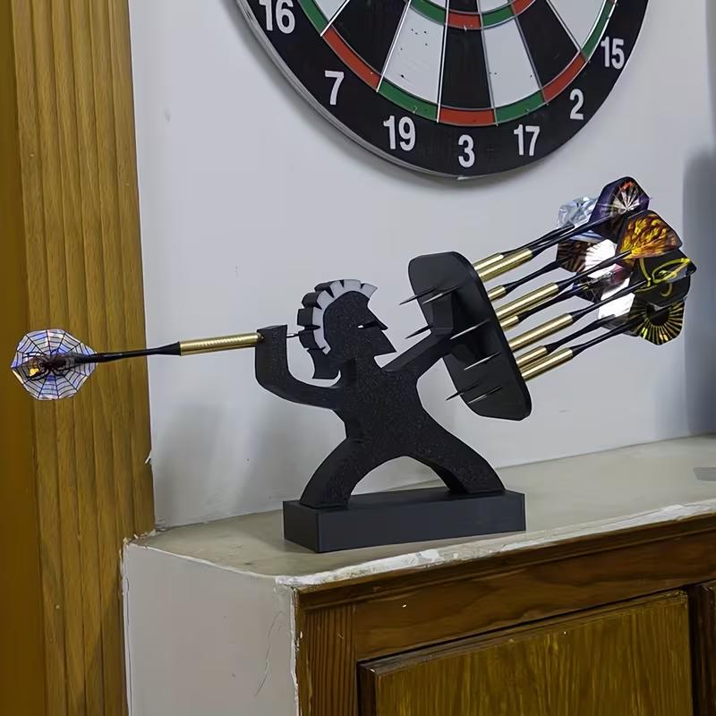 

9-Slot Darts Storage Racks Cool Spartan Warrior Dart Display Stand For Bars Home Offices Dart Organizer Boyfriend Gift