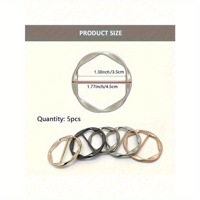 5pcs Versatile Alloy Buckle Set - Multi-Purpose, All-Match, Shortening Artifact, Corner Knotted, Waist, Belt, And T-Shirt Buckle