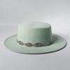 Unisex Klassische Filz Kirchenhüte Britischer Stil Breiter Rand Oberer Fedora Hut Hochzeits Verkleidung Breiter Rand Flacher Oberteil