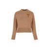 Amiparis Ss21 Yadan Style Heart Logo Round Neck Pullover Sweater Women sweater Light-Brown E21FK009016-250