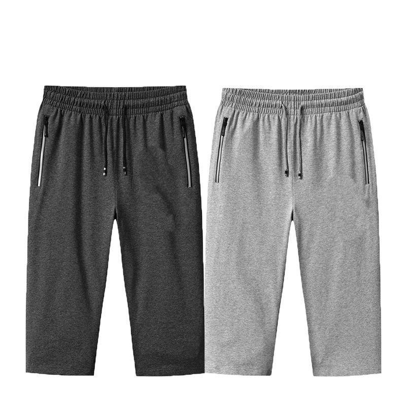 Summer Thin Cropped Men's Loose Quick Drying Casual Pants for Outdoor Running and Fitness Sports Pants