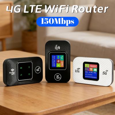 4G LTE Wireless WiFi Router Portable WiFi Mobile Hotspot with SIM Card Slot Car Mobile Broadband Plug and Play Wifi Router
