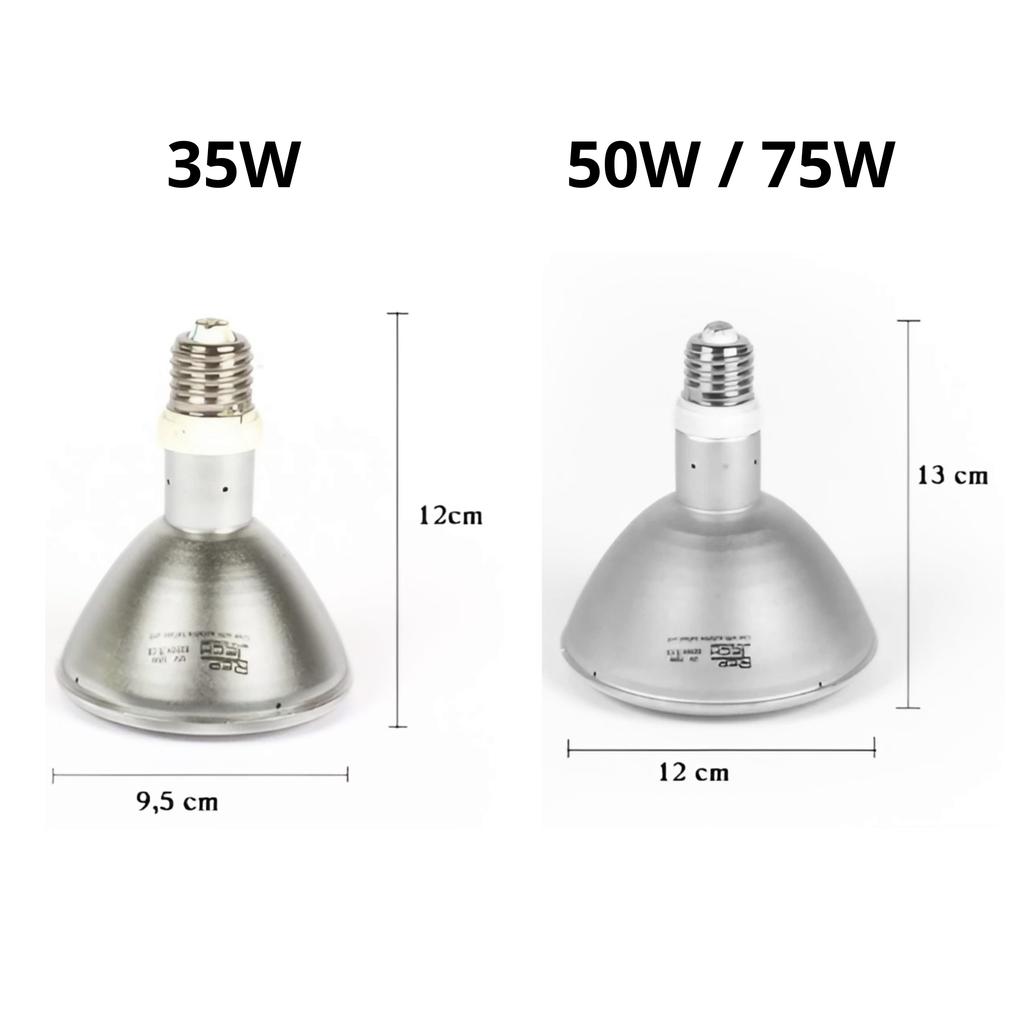 REPTECH HID Metahalogen 35W UVA UVB Lampada Riscaldante + Tester UVI