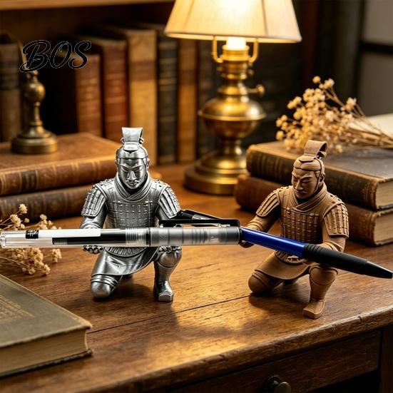 Multifunctional Pen Holder Terracotta Warrior Desk Decor, 3D Printed Soldier Stand for Sturdy Plastic Decor Office, Creative Ancient Pencil
